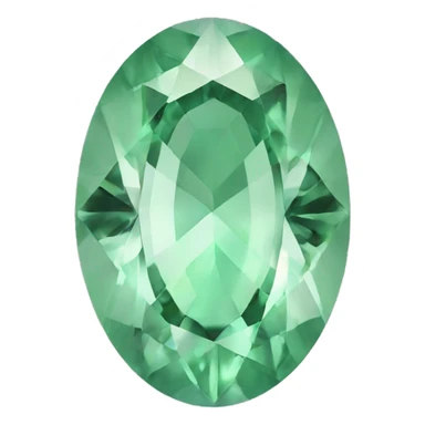 1 pastel green gemstone oval shape  sticker