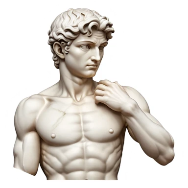 Michelangelo's David sculpture, Renaissance masterpiece, artistic representation of the biblical hero sticker