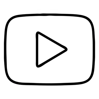 minimalist outlined icon of the YouTube play button sticker