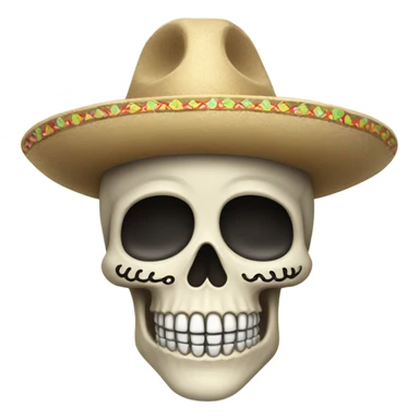 Skeleton with a mustache and sombrero  sticker