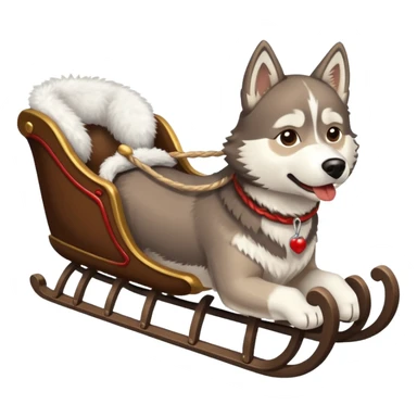 a sleigh pulled by a husky  sticker