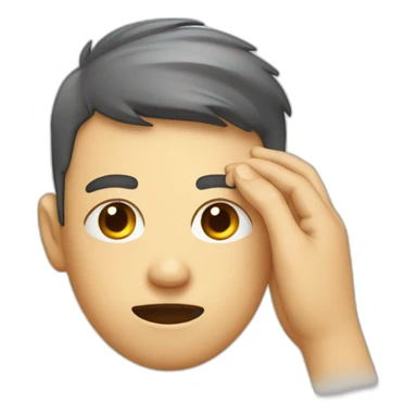 face_exhaling emoji but add a hand wiping away sweat from the forehead sticker