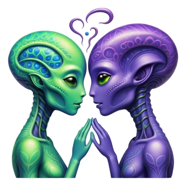 Alien couple  sticker