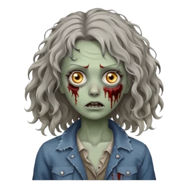 🧟‍♀️ zumbi de cabelo ondulado feminino  sticker