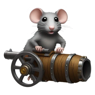 Rat with a steam punk M134 minigun made of wood and metal  sticker
