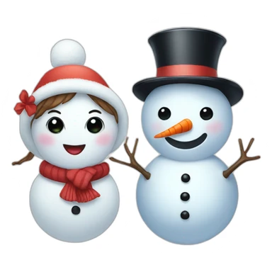snowman and snowgirl sticker