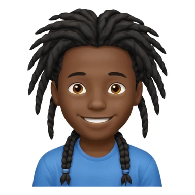 boy with dreadlocks and black skin sticker