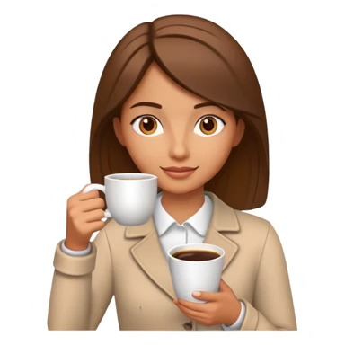 generate realistic detailed girl with cup of coffee in hand in 3d style sticker
