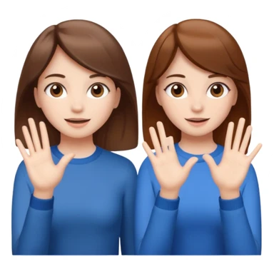 Two girls saying six seven one with brown hair. And doing hand movements  white skin six seven  sticker