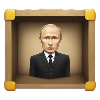 halloween corpse vladimir putin in coffin suitcase wheelchair meat cube sticker