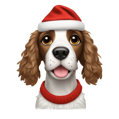 Spaniel wearing a Christmas jumper sticker