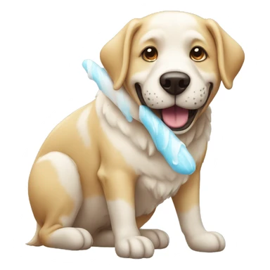 Un perro comiendo helado  sticker