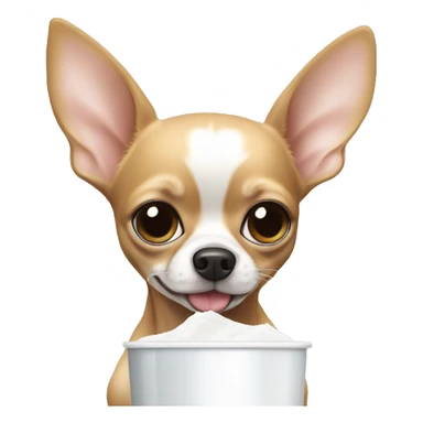 Chihuahua eating baby powder sticker