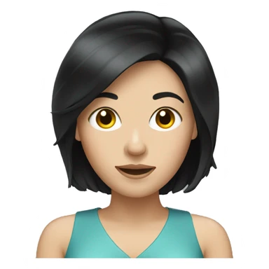  white woman black hair using her phone sticker