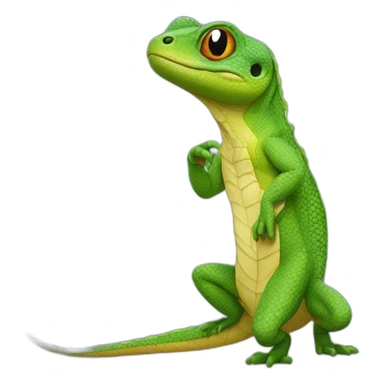 Un lézard qui prend une Photos sticker