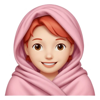 happy smile red cheeks in pink blanket sticker