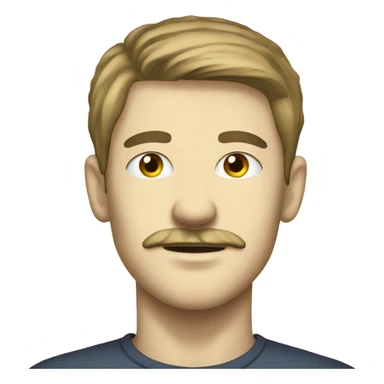 white young guy face with woodcut and slightly moustache sticker