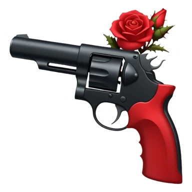 A minimalist side-profile pistol silhouette wrapped in elegant thorned roses. The roses should weave naturally around the frame and grip, with subtle thorns curling along the barrel. The roses are the focal point, symbolizing beauty and control over power. sticker