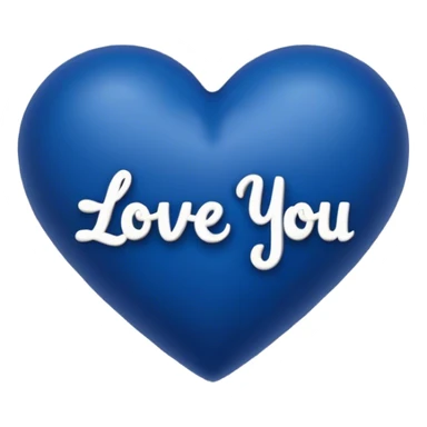Dark Blue heart with the words Love You Ry in the middle  sticker