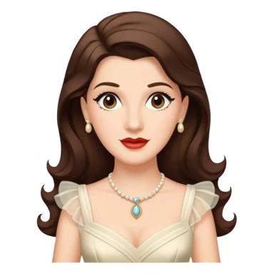 Maxene Andrews from the Andrews Sisters with long dark brown hair, ivory outfit sticker