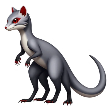 a white with black belly and red eyes exotic edgy vernid-fionbri-creature full body sticker