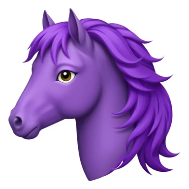 purple horse with wind hair face sticker