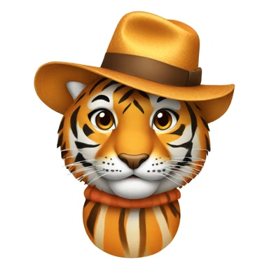 Tiger with a hat and welcome letter  sticker