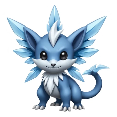 Elemental dark dusky mechanical frosty fairy-like fantasy epic rare Glalie-Sneasel-Togetic-Pokémon-Fakémon-hybrid-creature sticker