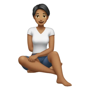 Woman sitting with bare feet sticker