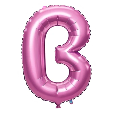 Pink foil balloon in the shape of a number cero sticker