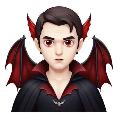 Handsome vampire with bat wings  sticker