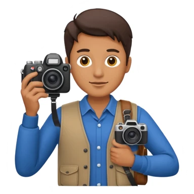 man with Camera, different outfits. sticker