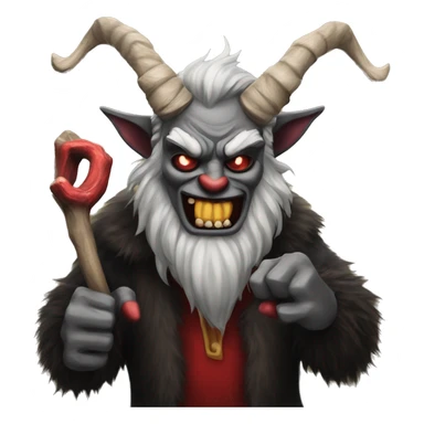 Krampus doing finger guns sticker