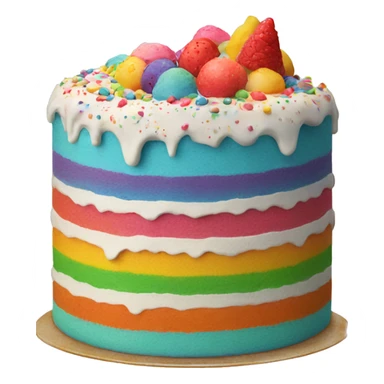 Rainbow cake sticker