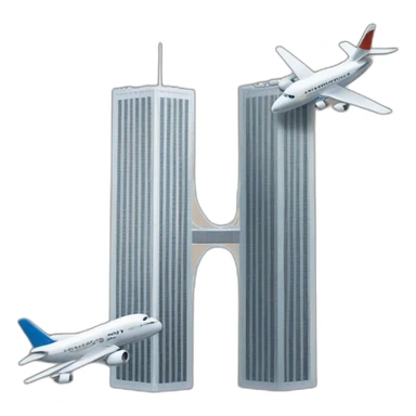 twin tower and plane sticker