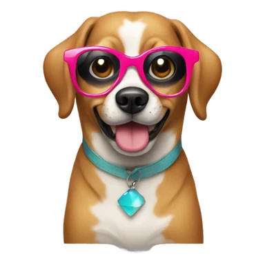 Dog wearing party glasses  sticker