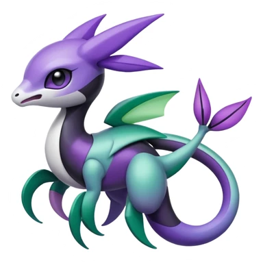 Violet-purple-black-white-gradients Meloetta-Rayquaza-Chatot-Pokémon-Fakémon-creature sticker