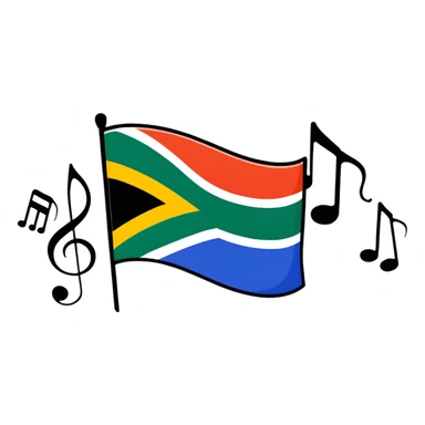 South African flag with musical notes sticker
