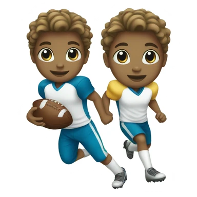 Kids playing foot ball  sticker