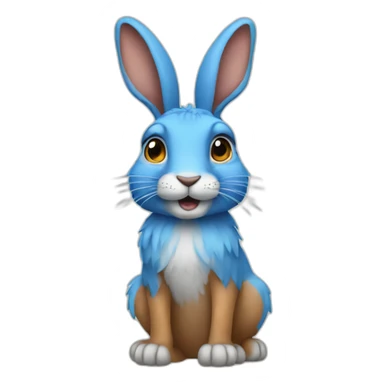 A hare with blue hair sticker