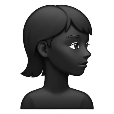 Minimalistic flat vector icon, iOS style, thin black outline on white background. Person silhouette. Black, completely monochrome, matte.  sticker