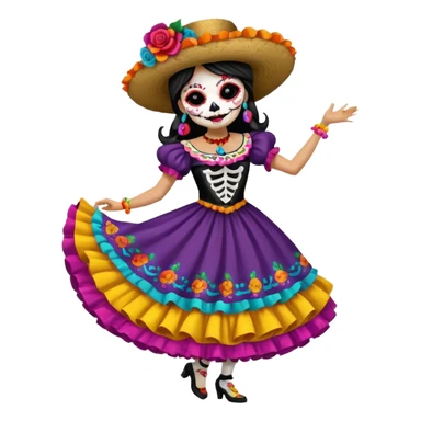 La catrina dancing zapateado  sticker