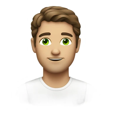 Man with floppy brown hair and green eyes  sticker