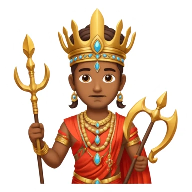 indian god with Poseidon trident sticker