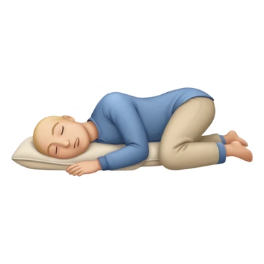 emoji of person sleeping on their back in the style of iOS sticker