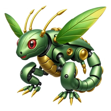 Cyber-robot-mecha-Caterpie-Vibrava-Scyther-fusion sticker