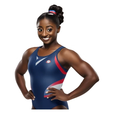 Simone Biles in a Trojan commercial sticker