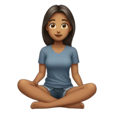 Girl sitting on her knees sticker