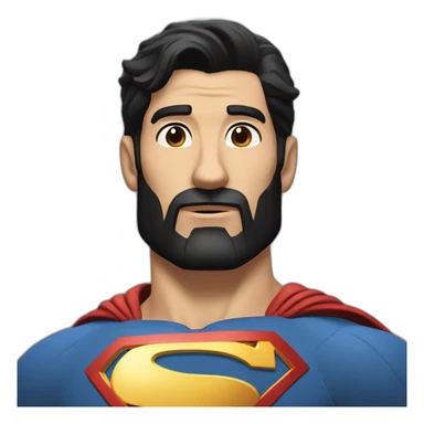 Superman black hair and beard in full sticker