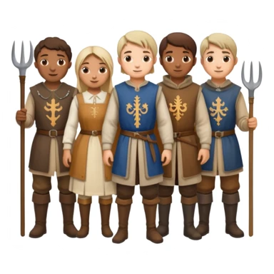 les villageois qui certains ont des fourches  sapé en moyen age sticker